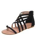 Amozae-Solid Lace-up Front Sandals