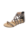 Amozae-Solid Lace-up Front Sandals