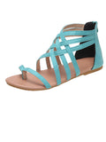 Amozae-Solid Lace-up Front Sandals