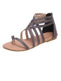 Amozae-Solid Lace-up Front Sandals