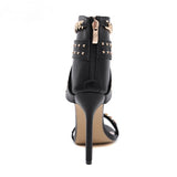 Amozae New Rivet Metal Decoration High Heel Women Sandals Cover Heel For Party Gladiator Ladies Shoes
