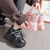 Amozae- Woman Fashion Summer Chunky Heel Internal Increase Sneaker Flats  Popular Brand New For Women Lace Up Comfortable Shoes