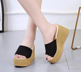 Amozae-Ladies Slippers Summer Beach Shoes Women High Heels Platform Wedge Slippers Women Shoes Sandals 2024 Zapatillas Mujer Casual