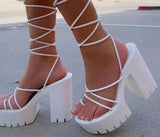 2021 Women Gladiator Sandals Female Cross Strap Platform High Heel Ladies Casual Open Toe Shoes Woman Summer Fashion Sandalias