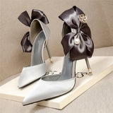 2021 Women Luxury Wedding Bridal Pumps Female 7cm 10cm High Heels Bridal Low Heels Satin Scarpins Lady Stiletto Valentine Shoes