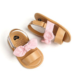 Amozae-Newborn Infant PU Baby Girls Princess Shoes Bowknot Toddler Fashion Summer Sandals Non-slip Shoes For 0-18M