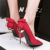 Amozae-2024 Woman Extreme 10cm High Heel Pumps Female Flock Velvet Pointed Toe Fetish Metal Heels Lady Footwear Scarpins Green Shoes