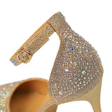 Amozae     Women 10cm High Heels Size 40 Sandals Wedding Bridal Scarpins Glitter Heels Fetish Stiletto Crystal Gold Pumps Shoes