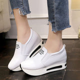 Amozae white platform shoes Hidden Heel Women Casual Platform Shoes Woman Sneakers Shoes for Women Height Increasing Wedges Shoes
