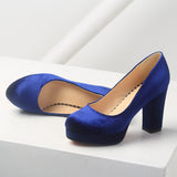 Amozae Elegant Women's High Heels Shoes Woman Fashion Flock Blue Red Heeled Party Wedding Shoes Female Pumps Shoes 2022 Heels Shoes