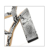 Fashion high heels Sandals   open toes shoes woman spring summer Snakeskin Ladies Sandals with strap footwear