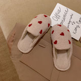 Christmas Gift Vvsha Cute Slipper For Women Girls Fashion Kawaii Fluffy Winter Warm Slippers Woman Lovely Red Heart House Slippers Funny Shoes