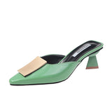 Amozae Green HOT Summer Pointed toe heel High Heels Sandals lady Pumps slip on Shoes   Women party shoes Wedding Slingbacks classics