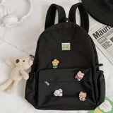 Back to college Women Nylon Cute Backpack Bear Female Student College School Bag Badge Girl Doll Backpack Kawaii Book Ladies Fashion Bags Trendy