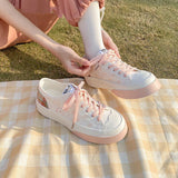 Sneakers Women's Sports Kawaii Shoes Canvas Pink Flat Platform Running White Casual Anime Lolita Korean Vulcanize Rubber Sole