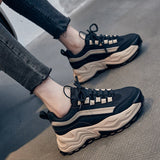 Amozae-- 2024 Spring New Women's Casual Shoes Comfortable Lace-Up Sneakers Women's Shoes Thick-Soled Increased Women's Vulcanized Shoes