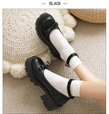Amozae  Bowknot Round Toe Ankle Buckle Lolita Shoes Girls Spring Summer Platform Heel Dropship Student Shoes College Girl Lolita