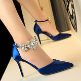 Amozae- Shoes Hollow Out Woman Pumps Red High Heels   Women Heels Stiletto Wedding Shoes Buckle Party Shoes Female Shoes