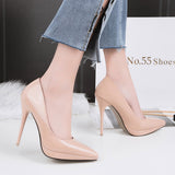 2023 Women 11.5cm High Heels Pumps Lady   Pointed Toe Tacones Heels Prom Pumps Female Escarpins Footwear Nude Platform Shoes