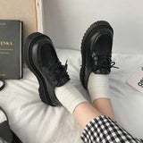 Amozae JK uniform shoes Small leather shoes female British girl Japanese wild black retro Mary Jane shoes lolita Platform shoes low hee