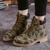 Back to College Winter boots women shoes 2021 warm plush square heels women snow boots women lace-up ankle boots winter shoes woman botas mujer