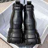 Christmas Gift Female Motorcycle Boots Rubber Sole Height Increasing Ankle Boots Platform Chunky Heel Fashion Brand New women's Shoes On Sale