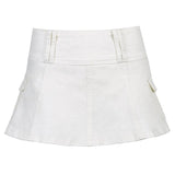 Amozae Aesthetic Harajuku High Waist Mini Skirt Summer Casual A Line Hot Shorts Skirts Women Black White Gothic Kawaii