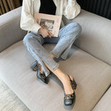 Amozae 2024 Summer New Women's Sandals Fashion Vintage Buckle Comfortable Casual Sandals Outdoor Mid Heel Women Shoes Zapatos De Mujer