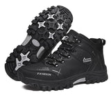 Back to college Men's Winter Snow Boots Waterproof Leather Sports Super Warm Men's Boots Outdoor Men's Hiking Boots Work Travel Shoes Size 39-47