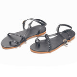 Summer Women Flat Sandals Fashion Buckle Strap Open Toe Beach Casual Women's Shoes Flats Pus Size Ladies Sandals