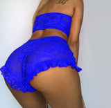 Amozae Hirigin   Women Lace Tulle Lingerie Set Ruffle Sleepwear Babydoll Ladies   Bandeau Underwear Nightwear Exotic Sets Hot