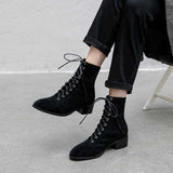 Amozae-krazing pot new online star flock microfiber wholesale customer cross-tied med heels 4cm Chelsea boots round toe ankle boots l78