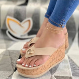 Amozae--Back to College  Sandals Women Wedges Shoes Platform Summer Casual Solid Women Girls Wedges Shoes Slip-On Girls Plus Size Flip Flops