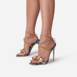 Summer Sandals Shoes for Women Party Cross-Tied Rome Classics Lace-up Concise Mixed Colors Peep Toe Chain Serpentine Pvc