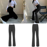 Amozae-  Casual Skinny Elastic High Waist Stretchy Sports Sweatpants Women Trousers Slit Fashion Flared Leggings Joggers 2024