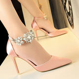 Amozae- Shoes Hollow Out Woman Pumps Red High Heels   Women Heels Stiletto Wedding Shoes Buckle Party Shoes Female Shoes