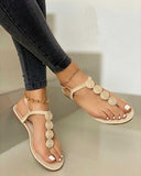 Amozae- Summer Gladiator Women Flat Sandals Open Toe Casual Beach Ladies Shoes Bohemian Buckle Strap Roman Sandals Flip Flops