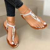 Amozae-   Women Flats Summer Beach Sandals Casual Shoes Woman Lazy Flip Thong Sandalias Mujer Sapato Feminino Plus Size