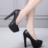 Doratasia   Dropship Slip On 14cm High Heels Platform Women Shoes Woman Spring Mature Elegant Office Lady Black White Pumps