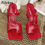 Amozae- 2024 New Design Women Slipper Elegant Square Toe High Heels Sandal Shoes High Quality Outdoor Slip On Dress Shoes