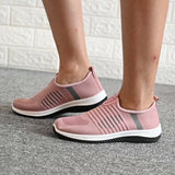 Amozae-  Woman Casual Slip on Vulcanized Shoes Women Flat Shoes Knit Female Mesh Soft Breathable Women's Footwear for Ladies Sneaker