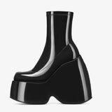 Amozae 2023 New Fashion Spring Autumn Solid Ankle Boots Chunky Platform High Thick Heels Comfy Walking Gothic Street Style Women Shoes