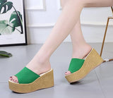 Amozae-Ladies Slippers Summer Beach Shoes Women High Heels Platform Wedge Slippers Women Shoes Sandals 2024 Zapatillas Mujer Casual