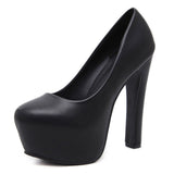Doratasia   Dropship Slip On 14cm High Heels Platform Women Shoes Woman Spring Mature Elegant Office Lady Black White Pumps