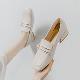 Semi-High Heeled Single Shoes Women's 2020 Autumn New Women's Shoes One Pedal Loafers England Style Small Shoes Women