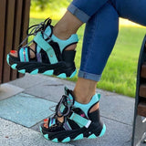 Amozae Brand 2024 New Lady Platform Chunky Sandals Lace Up Buckle Punk  Cool Women's Sandals Open Toe Casual Summer Sports Shoes