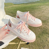 Sneakers Women's Sports Kawaii Shoes Canvas Pink Flat Platform Running White Casual Anime Lolita Korean Vulcanize Rubber Sole
