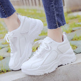 Amozae Fashion Sneakers For Women Trainers Platform White Sneakers Wedges Mesh Ladies Casual Shoes Zapatillas Chunky Mujer Plataforma