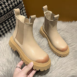 Amozae Women Chelsea Ankle Boots Winter Add Cotton To Thicken Warm Female Platform Shoes Fashion Woman Short Boots Botas De Mujer