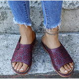 Amozae-Back to college 2024 Summer Women Wedge Sandals Premium Orthopedic Open Toe Sandals Vintage Anti-Slip Leather Casual Female Platform Retro Shoes